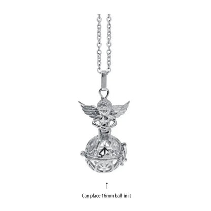 Vintage Mexico Angel Ball Chime Necklace – Antique Locket Aromatherapy Essential Oil Diffuser