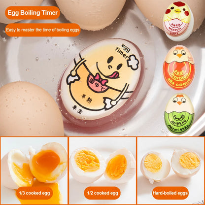 Color-Changing Egg Timer - Eco-Friendly Kitchen Tool for Perfectly Cooked Boiled Eggs