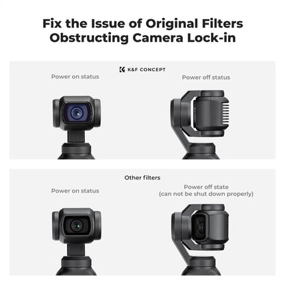 K&F Concept Filter Set for DJI Osmo Pocket 3 – UV, CPL, ND/PL, Black Mist, Star & 1.2X Wide-Angle Lens Effects