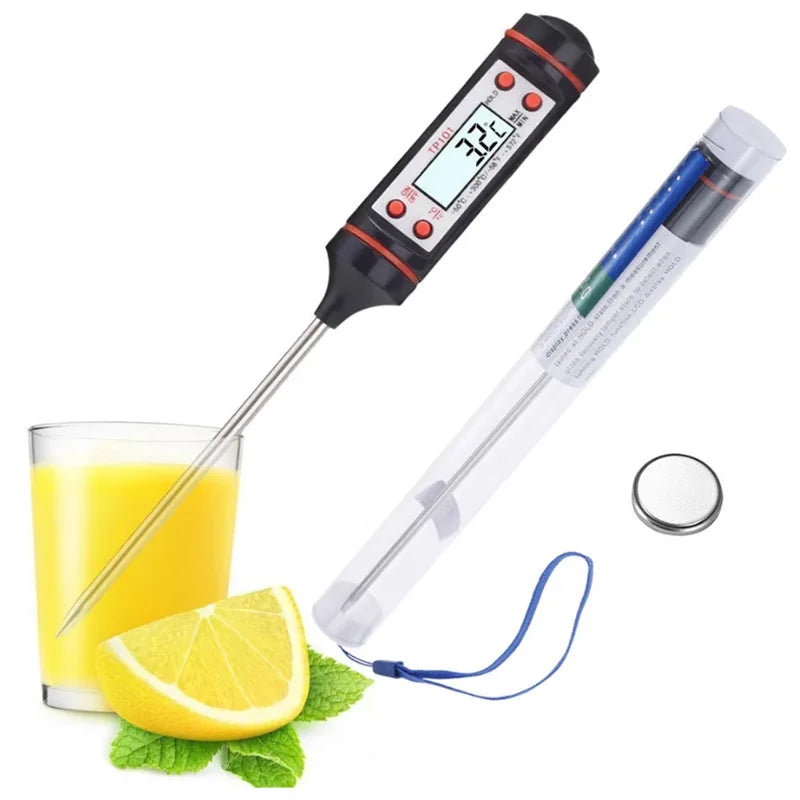 Professional Digital Kitchen Thermometer – Stainless Steel Probe for Meat, BBQ & Cooking
