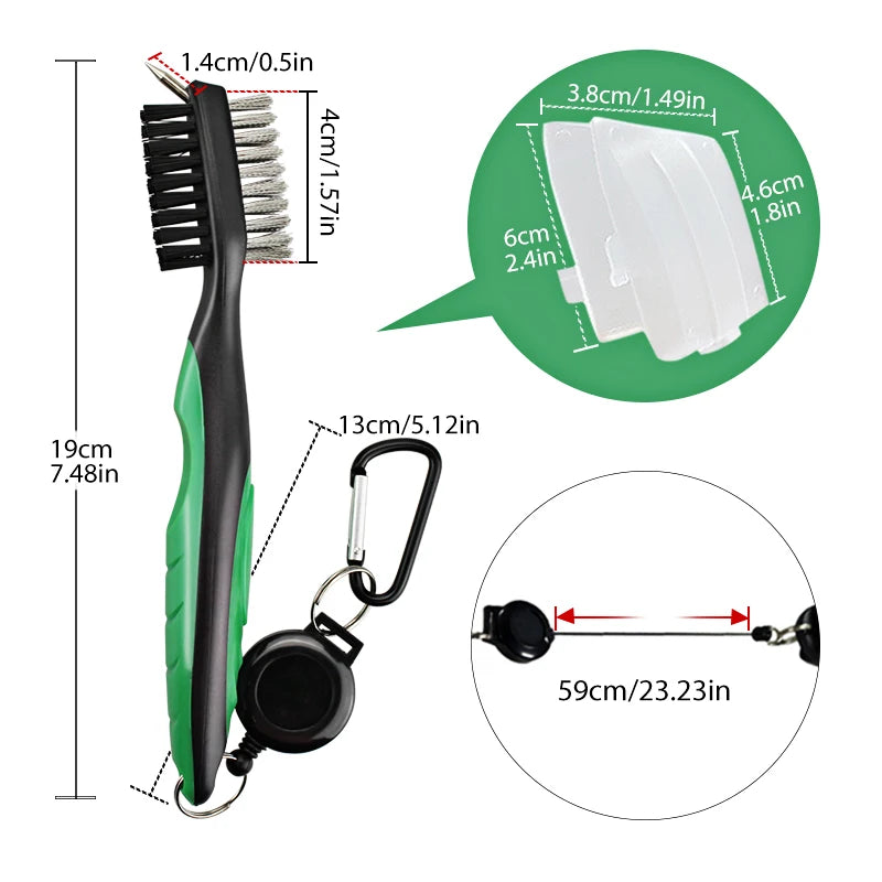 Golf Club Brush – 2-Sided Groove Cleaner Kit for Putter, Wedge & Ball, Golf Accessories