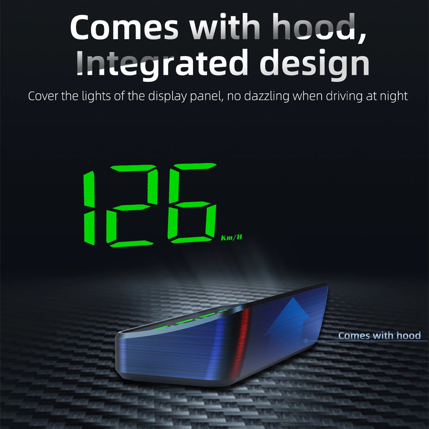 M2 Head-Up Display Digital Speedometer GPS HUD – Plug & Play Windshield Projector with Large KMH Font for All Cars