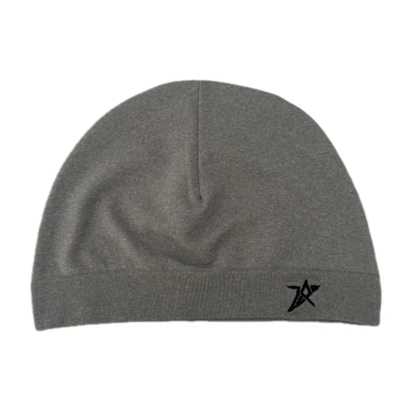 Star Embroidered Skull Cap Beanie – Lightweight Breathable Stretch Knit Hat for Men & Women Outdoor Sports, Hiking & Cycling