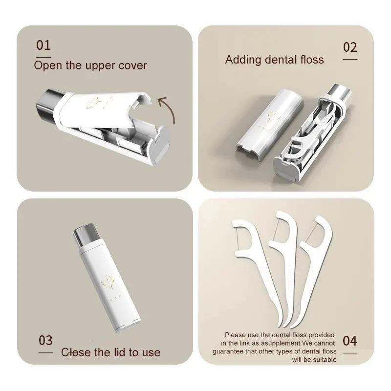 Compact Dental Floss Storage Box: Portable, Automatic Pop-up Design - Carry-on Convenience, Easy-to-Use!