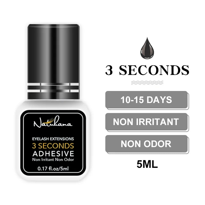 Professional Fast Dry Eyelash Extension Glue 5ml – Strong Hold 0.3s–3s Lash Adhesive for False Eyelashes & Salon Use