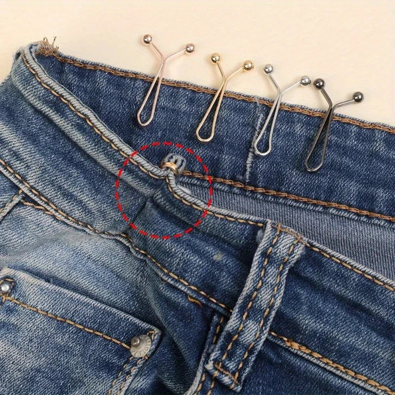 8PCS Adjustable Clothing Clips - Sleeve Reduction & Waist Tightening Buckle Clips for Jeans, Skirts & Pants