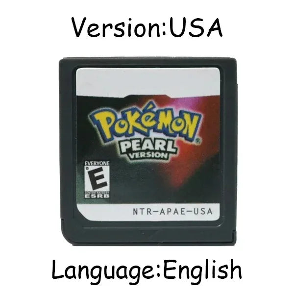 Pokemon Series DS Game Cartridge – Platinum, Pearl, Diamond, HeartGold, SoulSilver, Multilingual for NDS/3DS Consoles