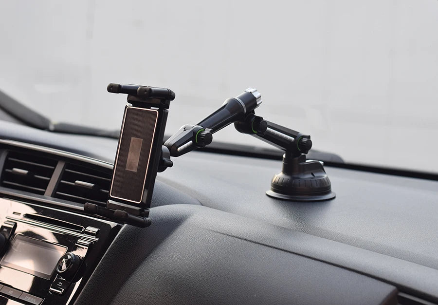 Car Dashboard Tablet & Phone Holder — Suction Mount for 7"-15" Tablets and 4"-7" Phones