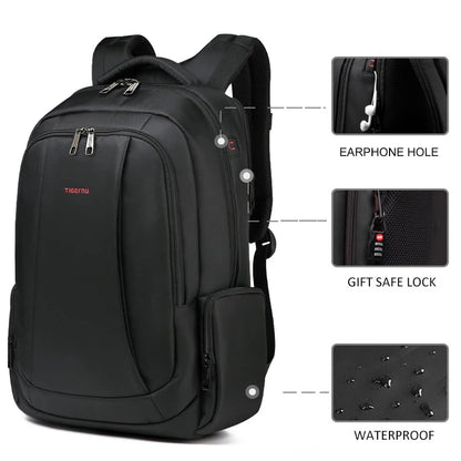 Lifetime Warranty Men’s Laptop Backpack – Anti-Theft Travel & School Bag for 14-17.3 Inch Laptops, Male Knapsack