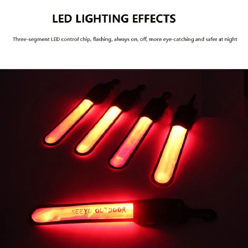 LED Glowing Reflective Backpack Light & Night Running Safety Wristband - Outdoor Sport Armband