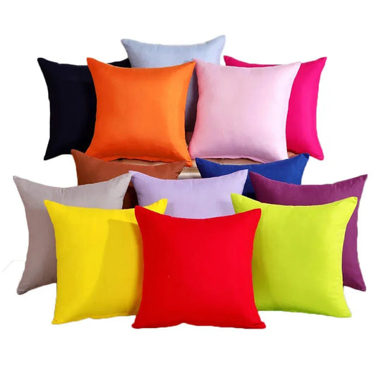 Candy Color Decorative Pillow Case Cover - Black & White, Solid Color Simple Pillowcases