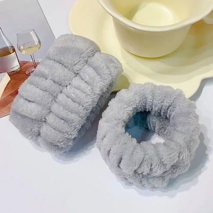Microfiber Wrist Washband – Absorbent Wrist Sweatband Scrunchies for Women, Face Wash Towel Band, Headband Accessory
