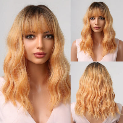 CharmSource Pink BOBO Short Synthetic Wig – Natural Wavy Heat Resistant Hair Wig for Women, Party & Daily Wear
