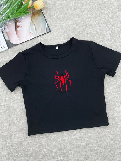 Women’s Summer Crop Top T-Shirt – Brazil Letter Print O-Neck Short Sleeve Casual Streetwear Tee 2026 Beach Fashion
