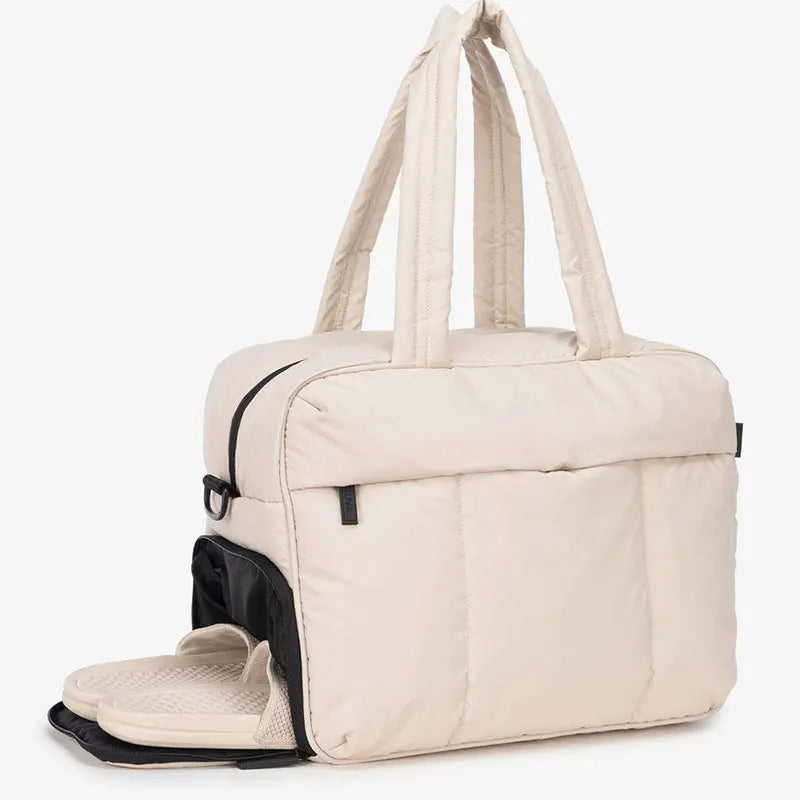 Down Duffel Bag – Large Capacity Women’s Shoulder Bag with Dry/Wet Separation, Multifunctional Travel Handbag