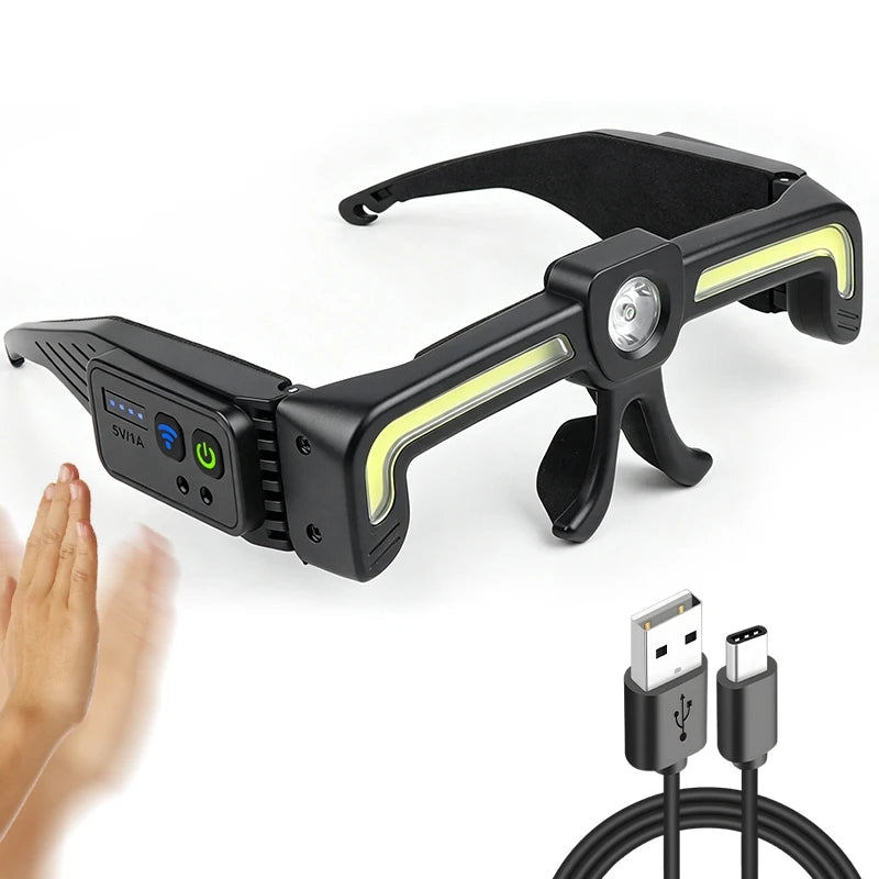 Rechargeable COB LED Headlamp - Type-C Waterproof Work Light for Car Maintenance & Repair
