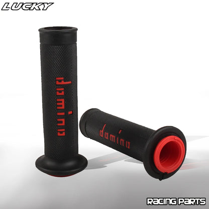 7/8" (22/24mm) Gel Rubber Domino Motorcycle Handlebar Grips — Universal for KTM Yamaha Pit Bike Motocross (9 Colors)