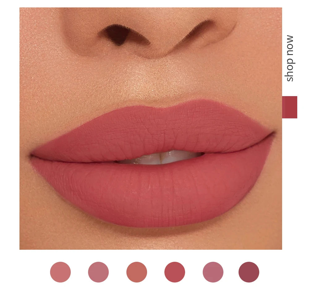 HANDAIYAN 6-Piece Matte Liquid Lipstick Set – Long-Lasting, Non-Stick Cup Lip Gloss Gift Box
