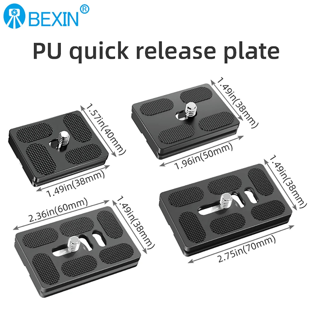 BEXIN Universal Aluminum Alloy Quick Release Plate – 1/4" Screw Tripod Mount Adapter for Arca Swiss & Benro Ball Head Cameras