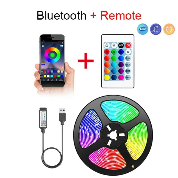 Bluetooth LED Strip Lights – Smart SMD 5050 with APP & Remote Control, Flexible Tape for TV Backlight & Home Decor