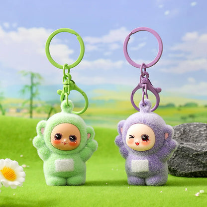 Four-Color Baby Cartoon Keychain Mini Pendant Set Cute Doll Schoolbag Charms Gifts for Kids & Couples