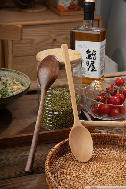 5-Piece Wooden Spoon and Fork Set – Eco-Friendly Natural Ellipse Ladle for Cooking, Tableware Accessories