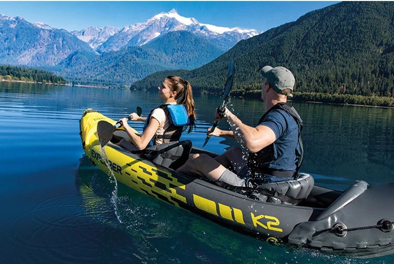 INTEX 68307 Inflatable Boat – Single/Double Drifting Raft for Kayak, Outdoor Fishing & Water Sports