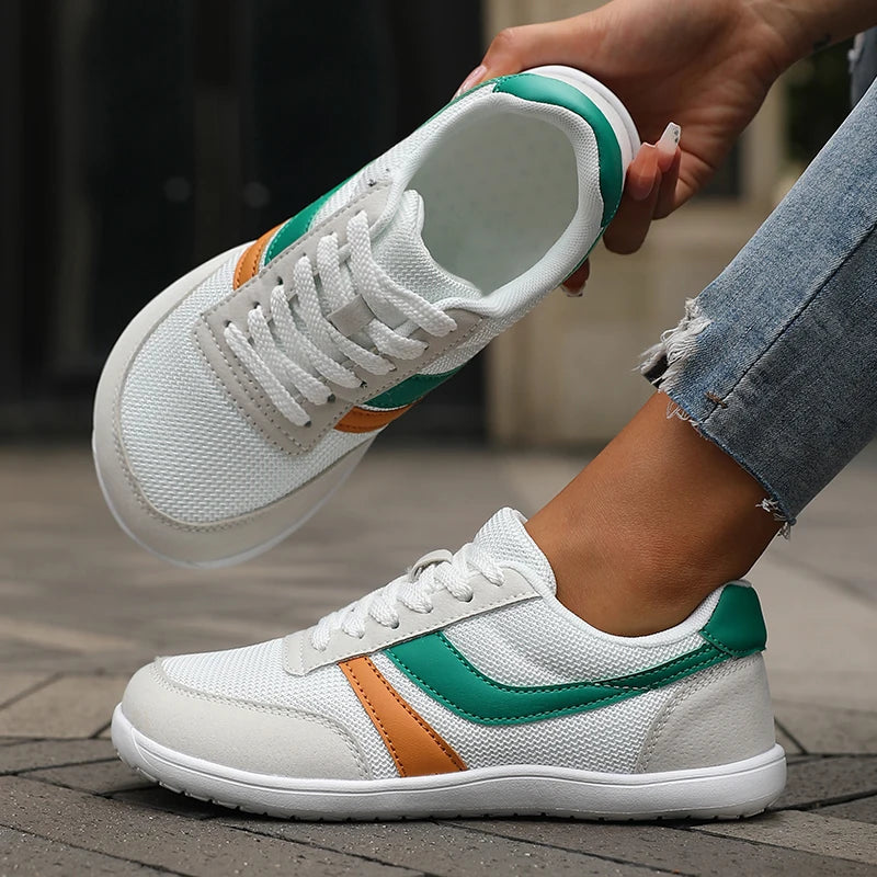 Wide Toe Barefoot Canvas Sneakers – Breathable Mesh Casual Flat Shoes for Women & Men Fashion Comfort Walking Footwear