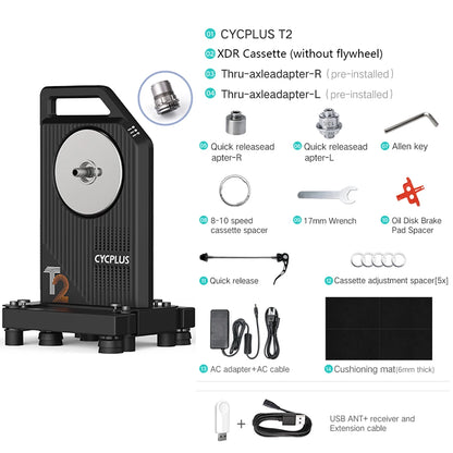 CYCPLUS T2 Indoor Cycling Trainer — Direct Drive Exercise Bike with ANT+ & BLE 5.0 Power Meter