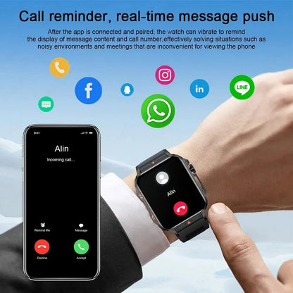 LIGE Smartwatch – 1.95 Inch Screen, Health Monitoring, IP68 Waterproof, Sport & Fitness Smart Watch for Men & Women ( Reloj Hombre )