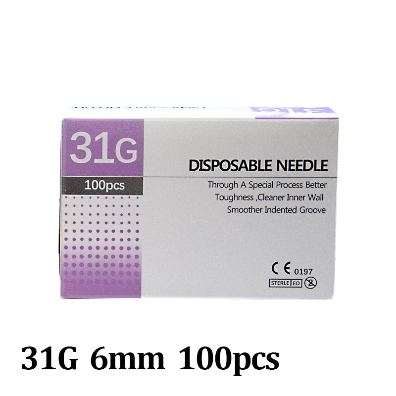 30G-34G Painless Injection Needles — Transparent Syringe Glue Clear Tip Caps, Pharmaceutical Needles (1.5/2.5/4/6mm)