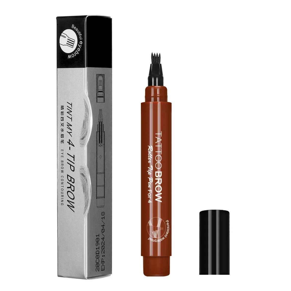 4-Tip Beard Filler Pen – Long-Lasting Beard & Mustache Enhancer for Hair Coloring, Shaping & Eyebrow Definition Tool