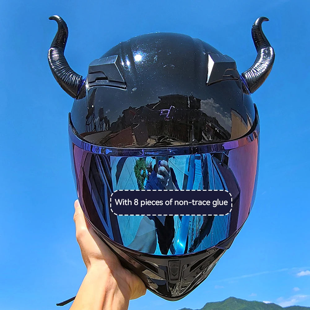 2Pcs Motorcycle Helmet Devil Horns – Stylish Motorbike Helmet Accessories with Suction Cups