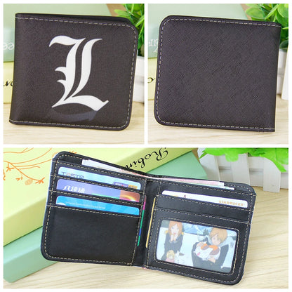 Death Note Anime Wallet — Black PU Leather Short Card & Coin Purse for Boys & Girls Gift