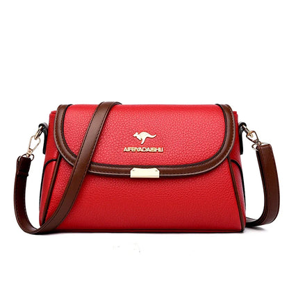 2024 Women’s Small Leather Shoulder Bag – High-Quality Solid Color Designer Crossbody Messenger Bag