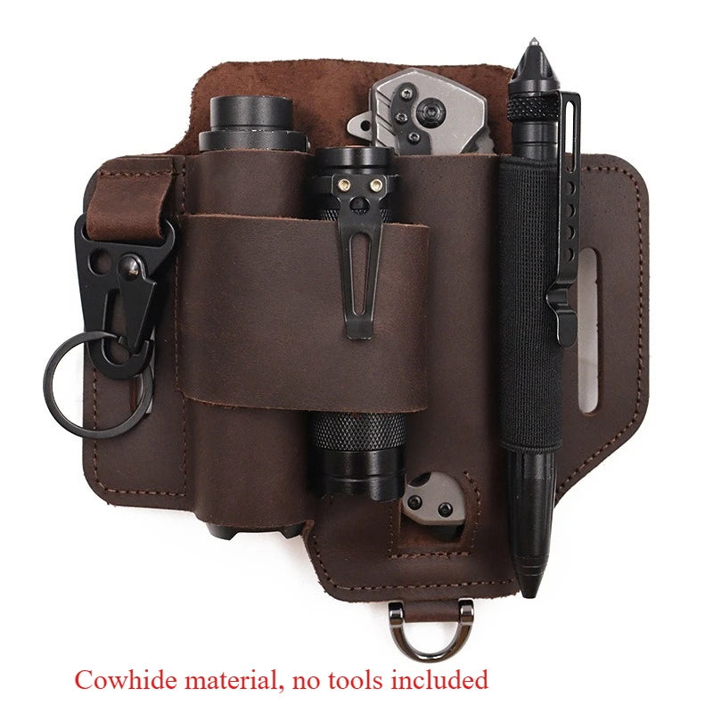EDC Tactical Tool Holster - Outdoor Waist Storage Pouch for Flashlight, Knife & Wilderness Survival Gear