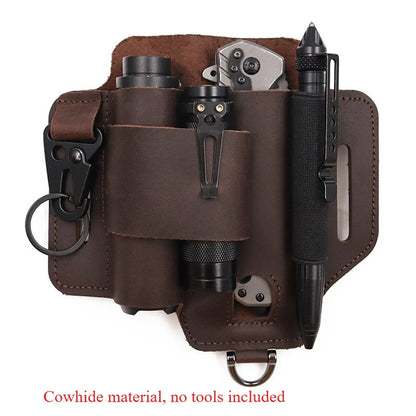EDC Tactical Tool Holster - Outdoor Waist Storage Pouch for Flashlight, Knife & Wilderness Survival Gear