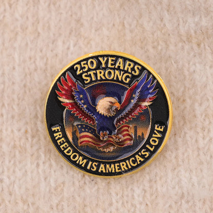 250th Anniversary Eagle Enamel Pin - Patriotic USA Lapel Badge Brooch for Backpacks, Clothing, and Gifts
