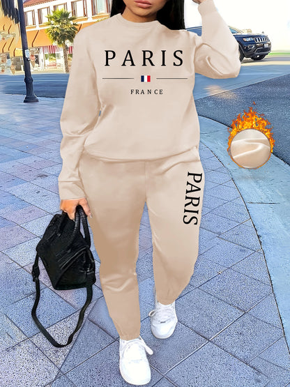 Women's 2-Piece Tracksuit Set - Hooded Sweatshirt & Sweatpants Casual Jogging Sports Outfit