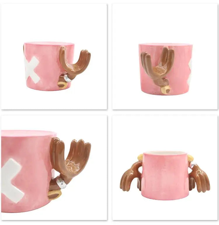 One Piece Anime Ceramic Mug — Chopper, D. Law & Three Brothers Hat Coffee Cup Christmas Gift
