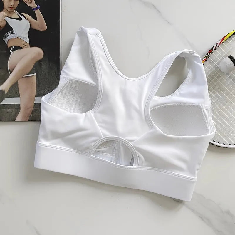 Women’s High Impact Front Zipper Sports Bra – Shockproof Quick Dry Yoga & Running Fitness Vest Gym Underwear Support Top