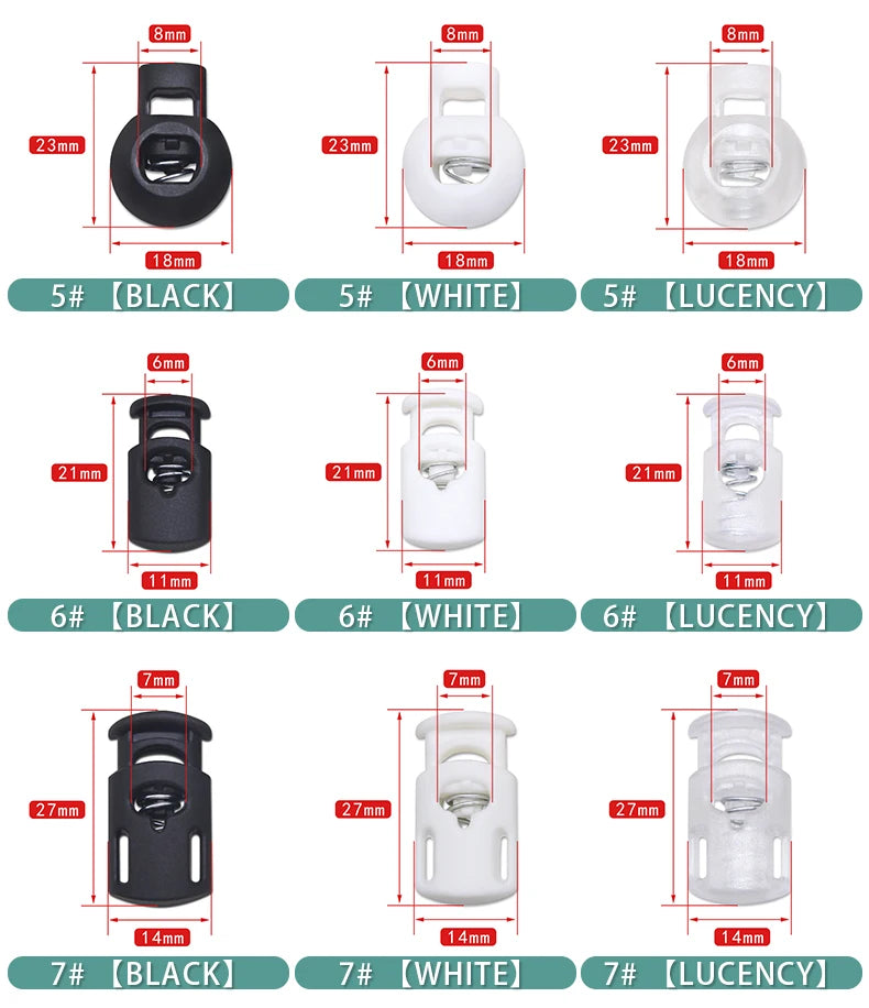 10pcs Plastic Cord Lock Stopper – Black Frost Toggle Clips for Shoelaces, Sportswear & DIY Bag Accessories