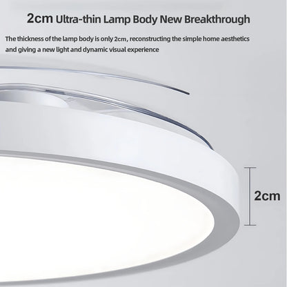Modern Invisible Ceiling Fan with LED Light - DC Motor, Large Air Volume & Remote Control for Bedroom and Dining Room