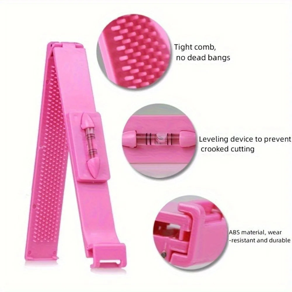 3Pcs Hair Cutting Tool Kit - Bangs Trimming Scissors & Comb Set for DIY Home Hair Styling