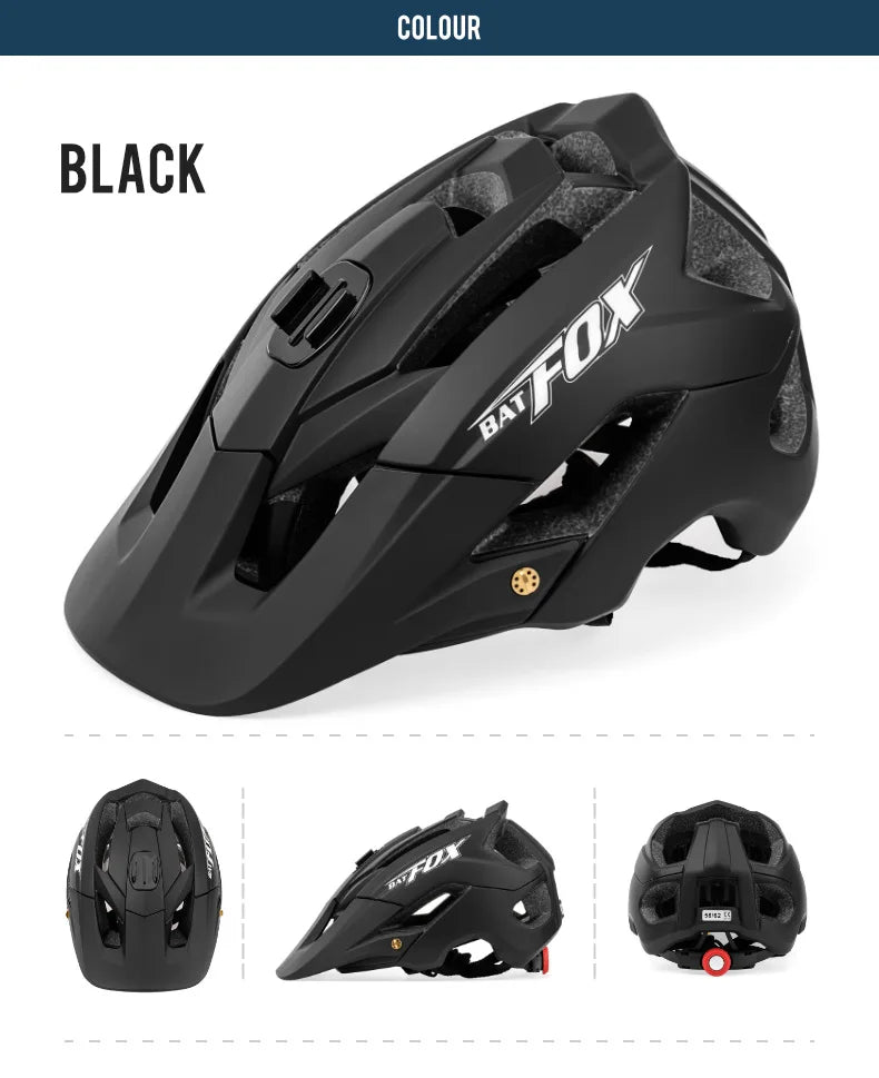 BATFOX Ultralight Bike Helmet – Molded Mountain & Road Helmet for Men, DH AM Cycling Equipment, Casco Ciclismo Bicicleta
