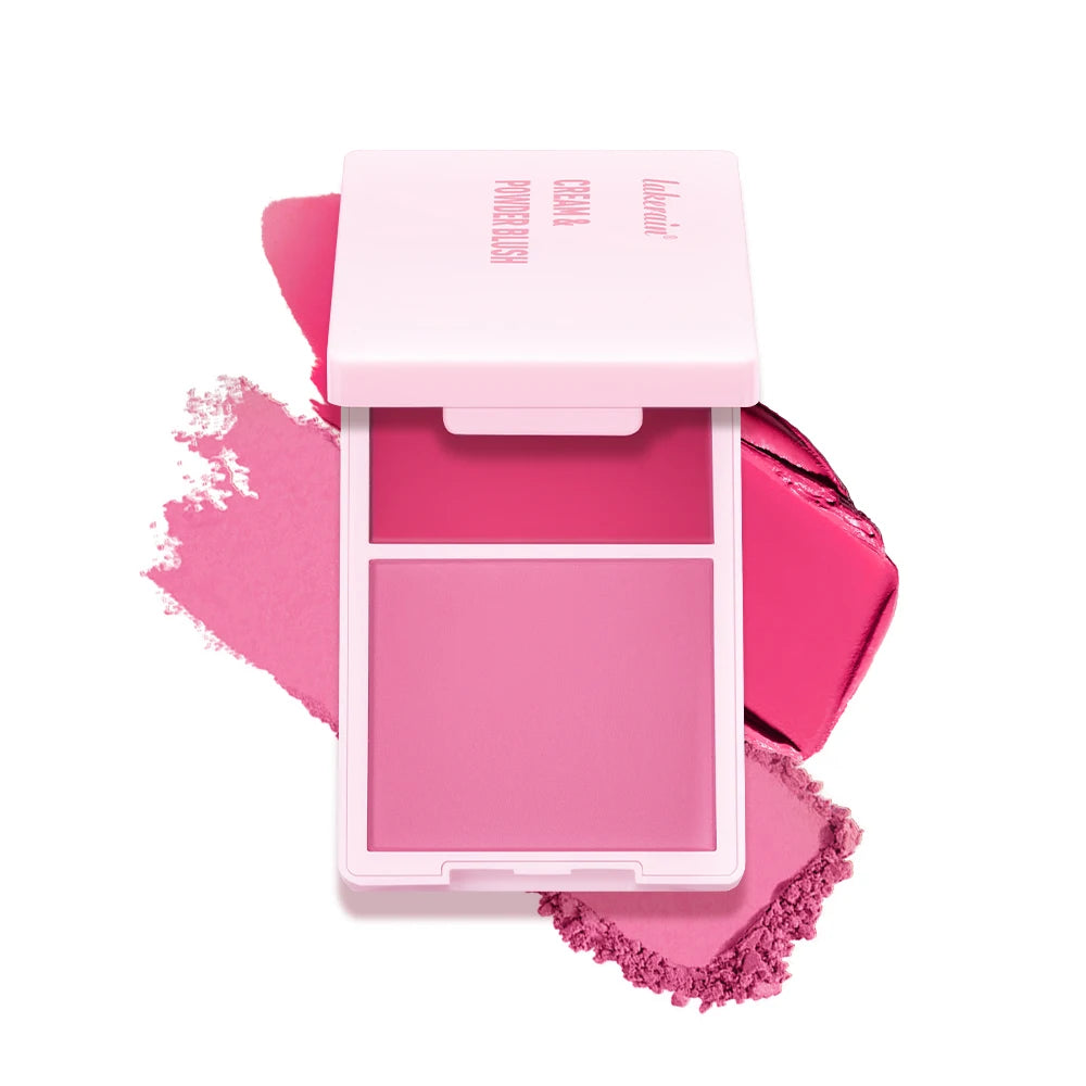 Juvia’s Blush Cream Powder Makeup - High Pigment Matte Rose Blush Duo with Long-Lasting Natural Finish Cosmetics