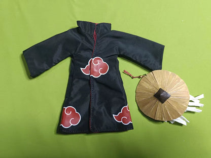 Naruto Anime Figure Accessories - 1/12 Scale Mini Robe, Skirt and Bamboo Hat for SHF Action Figures