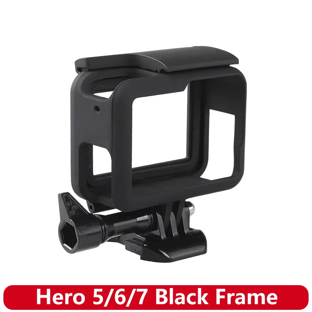 Protective Plastic Frame Case for GoPro Hero 5/6/7 Black – Durable Action Camera Cage Housing Shell Replacement Accessory for Mounting & Protection