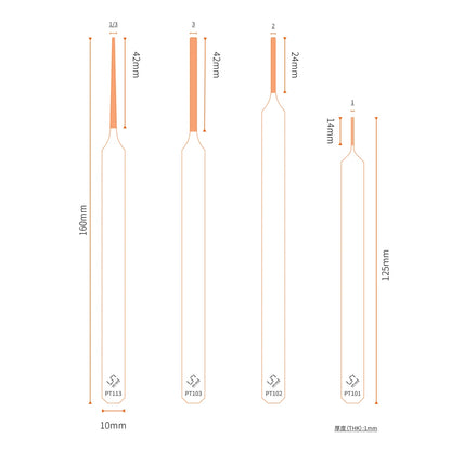 Double-Sided Model Sanding File – 1mm-3mm Narrow Nose for Deep Crevices and Small Model Parts