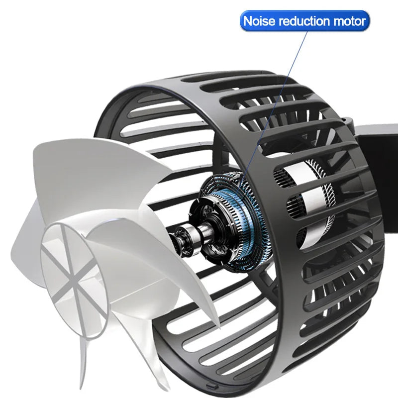 SEAMETAL 3-Speed Car Seat Back Cooling Fan - USB Charge Dual Head Fan with 360 Degree Rotation - Neck Cooler for Summer Car Accessories